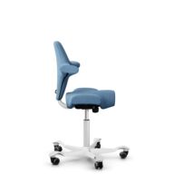 HÅG Capisco 8106 - Oceanic (Camira) - Recyceltes Polyesters - OCI011 - Light blue - Weiß - 150mm (Sitzhöhe 40-55cm) - Weiche Rollen für harte Böden thumbnail