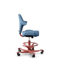 HÅG Capisco 8106 - Oceanic (Camira) - Recyceltes Polyesters - OCI011 - Light blue - Blush Rose - 200 mm (Sitzhöhe 46-64cm) - Weiche Rollen für harte Böden thumbnail