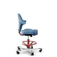HÅG Capisco 8106 - Oceanic (Camira) - Poliéster reciclado - OCI011 - Light blue - Blush Rose - 265 mm (seat height 53-79cm) - Hard castors for soft floors thumbnail