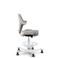 HÅG Capisco 8106 - Oceanic (Camira) - Recyceltes Polyesters - OCI014 - Light beige - Weiß - 200 mm (Sitzhöhe 46-64cm) - Bodengleiter thumbnail