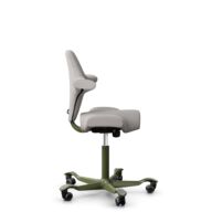 HÅG Capisco 8106 - Oceanic (Camira) - Recycled Polyester - OCI014 - Light beige - Moss Grey - 150mm (seat height 40–55cm) - Hard castors for soft floors thumbnail