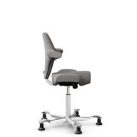 HÅG Capisco 8106 - Oceanic (Camira) - Recycled Polyester - OCI008 - Warm grey - White - 150mm (seat height 40–55cm) - Glides thumbnail