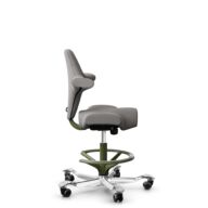 HÅG Capisco 8106 - Oceanic (Camira) - Recycled Polyester - OCI008 - Warm grey - Moss Grey - 200 mm (seat height 46-64cm) - Hard castors for soft floors thumbnail