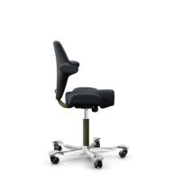 HÅG Capisco 8106 - Oceanic (Camira) - Recyceltes Polyesters - OCI001 - Black - Moss Grey - 200 mm (Sitzhöhe 46-64cm) - Weiche Rollen für harte Böden thumbnail