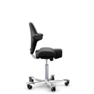 HÅG Capisco 8106 - Puxx 1 (Oniro) - Polyurethan-Kunstleder - PU215816 - Black - Silber - 200 mm (Sitzhöhe 46-64cm) - Weiche Rollen für harte Böden thumbnail