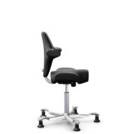 HÅG Capisco 8106 - Puxx 1 (Oniro) - Polyurethane synthetic leathers - PU215816 - Black - Silver - 200 mm (seat height 46-64cm) - Glides thumbnail