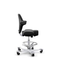HÅG Capisco 8106 - Puxx 1 (Oniro) - Polyurethane synthetic leather - PU215816 - Black - Silver - 265 mm (seat height 53-79cm) - Hard castors for soft floors thumbnail