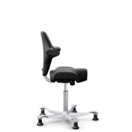 HÅG Capisco 8106 - Puxx 1 (Oniro) - Polyurethan-Kunstleder - PU215816 - Black - Silber - 265 mm (Sitzhöhe 53-79cm) - Bodengleiter thumbnail