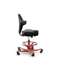 HÅG Capisco 8106 - Puxx 1 (Oniro) - Polyurethaan Kunstleer - PU215816 - Black - Framekleur - Blush Rose - Gasveer - 265 mm (Zithoogte 53-79cm) - Vloercontact - Zachte wielen t.b.v. harde vloeren - Voetenring - Ja, in framekleur - Voetster - Nee, voetst... thumbnail