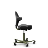 HÅG Capisco 8106 - Puxx 1 (Oniro) - Similicuir en polyuréthane - PU215816 - Black - Moss Grey - 200 mm (hauteur d’assise 46–64 cm) - Roues dures pour sols souples thumbnail