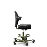 HÅG Capisco 8106 - Puxx 1 (Oniro) - Cuero sintético de poliuretano - PU215816 - Black - Moss Grey - 200 mm (seat height 46-64cm) - Hard castors for soft floors thumbnail