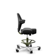 HÅG Capisco 8106 - Puxx 1 (Oniro) - Cuero sintético de poliuretano - PU215816 - Black - Moss Grey - 265 mm (seat height 53-79cm) - Soft castors for hard floors thumbnail