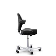 HÅG Capisco 8106 - Illusion 3.0 (Nevotex) - Polyurethane synthetic leather - ILU3110 - Black - Silver - 200 mm (seat height 46-64cm) - Soft castors for hard floors thumbnail
