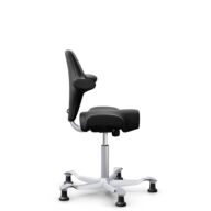 HÅG Capisco 8106 - Illusion 3.0 (Nevotex) - Polyurethane synthetic leather - ILU3110 - Black - Silver - 265 mm (seat height 53-79cm) - Glides thumbnail