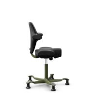 HÅG Capisco 8106 - Illusion 3.0 (Nevotex) - Skóra syntetyczna z poliuretanu - ILU3110 - Black - Moss Grey - 200 mm (seat height 46-64cm) - Glides thumbnail