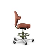 HÅG Capisco 8106 - Sirdal (GU) - Wool - SRD630 - Brick red - Moss Grey - 200 mm (seat height 46-64cm) - Hard castors for soft floors thumbnail