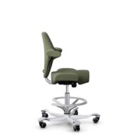 HÅG Capisco 8106 - Sirdal (GU) - Laine - SRD960 - Green - Argent - 200 mm (hauteur d’assise 46–64 cm) - Roues souples pour sols durs thumbnail