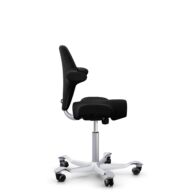 HÅG Capisco 8106 - Sirdal (GU) - Wool - SRD190 Black - Silver - 150mm (seat height 40–55cm) - Hard castors for soft floors thumbnail