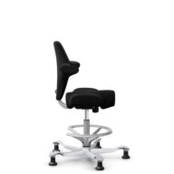 HÅG Capisco 8106 - Sirdal (GU) - Wool - SRD190 Black - Silver - 265 mm (seat height 53-79cm) - Glides thumbnail