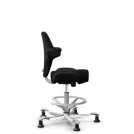 HÅG Capisco 8106 - Sirdal (GU) - Wool - SRD190 Black - Silver - 265 mm (seat height 53-79cm) - Glides thumbnail