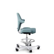 HÅG Capisco 8106 - Sirdal (GU) - Laine - SRD730 Blue - Argent - 200 mm (hauteur d’assise 46–64 cm) - Roues souples pour sols durs thumbnail