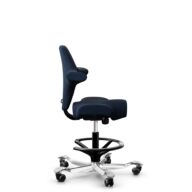 HÅG Capisco 8106 - Sirdal (GU) - Wełna - SRD780 Dark blue - Black - 200 mm (seat height 46-64cm) - Soft castors for hard floors thumbnail