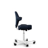 HÅG Capisco 8106 - Sirdal (GU) - Lana - SRD780 Dark blue - White - 265 mm (seat height 53-79cm) - Hard castors for soft floors thumbnail