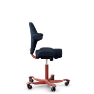 HÅG Capisco 8106 - Sirdal (GU) - Wool - SRD780 Dark blue - Blush Rose - 265 mm (seat height 53-79cm) - Hard castors for soft floors thumbnail