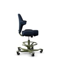 HÅG Capisco 8106 - Sirdal (GU) - Wool - SRD780 Dark blue - Moss Grey - 265 mm (seat height 53-79cm) - Soft castors for hard floors thumbnail