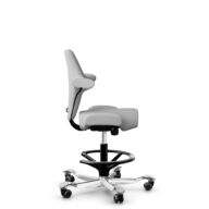 HÅG Capisco 8106 - Steelcut Trio 3 (Kvadrat) - Wolle / Polyamid - STT133 - Light grey - Schwarz - 200 mm (Sitzhöhe 46-64cm) - Harte Rollen für weiche Böden thumbnail