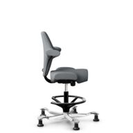 HÅG Capisco 8106 - Steelcut Trio 3 (Kvadrat) - Wol / Polyamide - STT153 - Grey - Framekleur - Zwart - Gasveer - 200 mm (Zithoogte 46-64cm) - Vloercontact - Glijdoppen - Voetenring - Ja, in framekleur - Voetster - Ja, voetster in gepolijst aluminium thumbnail