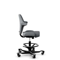 HÅG Capisco 8106 - Steelcut Trio 3 (Kvadrat) - Wool / Polyamide - STT153 - Grey - Black - 265 mm (seat height 53-79cm) - Hard castors for soft floors thumbnail