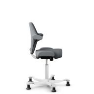 HÅG Capisco 8106 - Steelcut Trio 3 (Kvadrat) - Laine / Polyamide - STT153 - Grey - Blanc - 265 mm (hauteur d’assise 53–79 cm) - Patins thumbnail