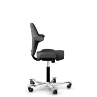 HÅG Capisco 8106 - Steelcut Trio 3 (Kvadrat) - Lana / Poliamida - STT383 - Charcoal - Black - 150mm (seat height 40–55cm) - Hard castors for soft floors thumbnail
