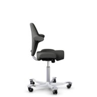 HÅG Capisco 8106 - Steelcut Trio 3 (Kvadrat) - Lana / Poliamida - STT383 - Charcoal - Silver - 200 mm (seat height 46-64cm) - Hard castors for soft floors thumbnail