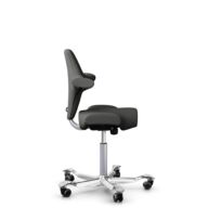 HÅG Capisco 8106 - Steelcut Trio 3 (Kvadrat) - Wol / Polyamide - STT383 - Charcoal - Framekleur - Zilver - Gasveer - 265 mm (Zithoogte 53-79cm) - Vloercontact - Zachte wielen t.b.v. harde vloeren - Voetenring - Nee, geen voetenring - Voetster - Ja, voe... thumbnail