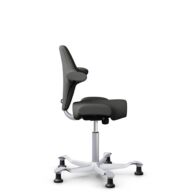 HÅG Capisco 8106 - Steelcut Trio 3 (Kvadrat) - Wolle / Polyamid - STT383 - Charcoal - Silber - 265 mm (Sitzhöhe 53-79cm) - Bodengleiter thumbnail