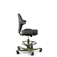 HÅG Capisco 8106 - Steelcut Trio 3 (Kvadrat) - Wolle / Polyamid - STT383 - Charcoal - Moss Grey - 265 mm (Sitzhöhe 53-79cm) - Harte Rollen für weiche Böden thumbnail