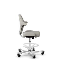 HÅG Capisco 8106 - Steelcut Trio 3 (Kvadrat) - Lana / Poliamida - STT213 - Light beige - White - 200 mm (seat height 46-64cm) - Soft castors for hard floors thumbnail