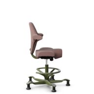 HÅG Capisco 8106 - Steelcut Trio 3 (Kvadrat) - Lana / Poliamida - STT645 - Dusty red - Moss Grey - 265 mm (seat height 53-79cm) - Glides thumbnail