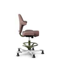 HÅG Capisco 8106 - Steelcut Trio 3 (Kvadrat) - Lana / Poliamida - STT645 - Dusty red - Moss Grey - 265 mm (seat height 53-79cm) - Glides thumbnail