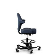 HÅG Capisco 8106 - Steelcut Trio 3 (Kvadrat) - Wool / Polyamide - STT796 - Blue - Black - 200 mm (seat height 46-64cm) - Soft castors for hard floors thumbnail