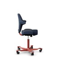 HÅG Capisco 8106 - Steelcut Trio 3 (Kvadrat) - Wol / Polyamide - STT796 - Blue - Blush Rose - 265 mm (Zithoogte 53-79cm) - Harde wielen t.b.v. zachte vloeren thumbnail