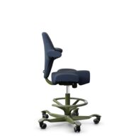 HÅG Capisco 8106 - Steelcut Trio 3 (Kvadrat) - Wool / Polyamide - STT796 - Blue - Moss Grey - 265 mm (seat height 53-79cm) - Hard castors for soft floors thumbnail