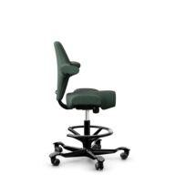 HÅG Capisco 8106 - Steelcut Trio 3 (Kvadrat) - Lana / Poliamida - STT966 Brown grey - Black - 265 mm (seat height 53-79cm) - Soft castors for hard floors thumbnail