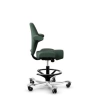 HÅG Capisco 8106 - Steelcut Trio 3 (Kvadrat) - Wool / Polyamide - STT966 Brown grey - Black - 265 mm (seat height 53-79cm) - Soft castors for hard floors thumbnail