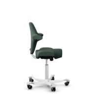 HÅG Capisco 8106 - Steelcut Trio 3 (Kvadrat) - Lana / Poliamida - STT966 Brown grey - White - 200 mm (seat height 46-64cm) - Soft castors for hard floors thumbnail