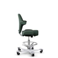 HÅG Capisco 8106 - Steelcut Trio 3 (Kvadrat) - Laine / Polyamide - STT966 Brown grey - Argent - 200 mm (hauteur d’assise 46–64 cm) - Roues dures pour sols souples thumbnail