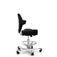 HÅG Capisco 8106 - Steelcut 3 (Kvadrat) - Wol / Polyamide - STT190 - Black - Framekleur - Zilver - Gasveer - 265 mm (Zithoogte 53-79cm) - Vloercontact - Zachte wielen t.b.v. harde vloeren - Voetenring - Ja, in framekleur - Voetster - Ja, voetster in ge... thumbnail