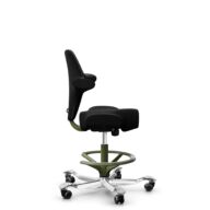 HÅG Capisco 8106 - Steelcut 3 (Kvadrat) - Laine / Polyamide - STT190 - Black - Moss Grey - 265 mm (hauteur d’assise 53–79 cm) - Roues souples pour sols durs thumbnail